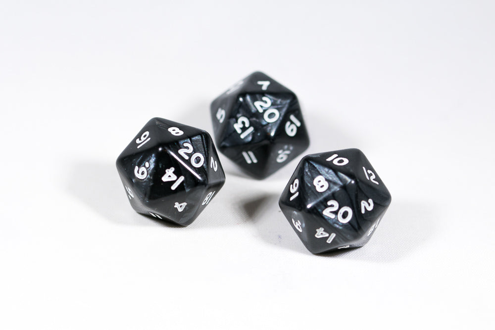 High Rollers D20 with Two 20's (pearl black and white) (Online Only)