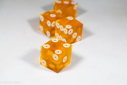 Birds Eye Orange Saffron Casino Dice d6 19mm Razor Edge No Serial Numbers or Names Clean (Online Only)
