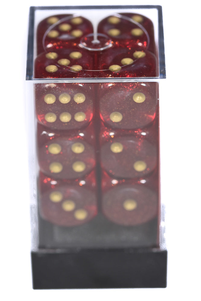 Borealis Magenta/gold Numbers 16mm Block d6 (Online Only)