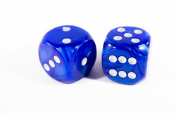 (1) OOP Rare 30mm Velvet Dark Blue Dice New RPG DnD with Silver Pips by Chessex Out of Print (Online Only)