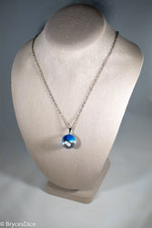 Cloudy Blue Sky Resin Sphere Necklace Pendant White Clouds (Online Only)