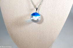 Cloudy Blue Sky Resin Sphere Necklace Pendant White Clouds (Online Only)