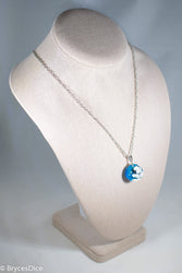 Cloudy Sky w/Bird & Blue Resin Sphere Necklace Pendant White Clouds (Online Only)
