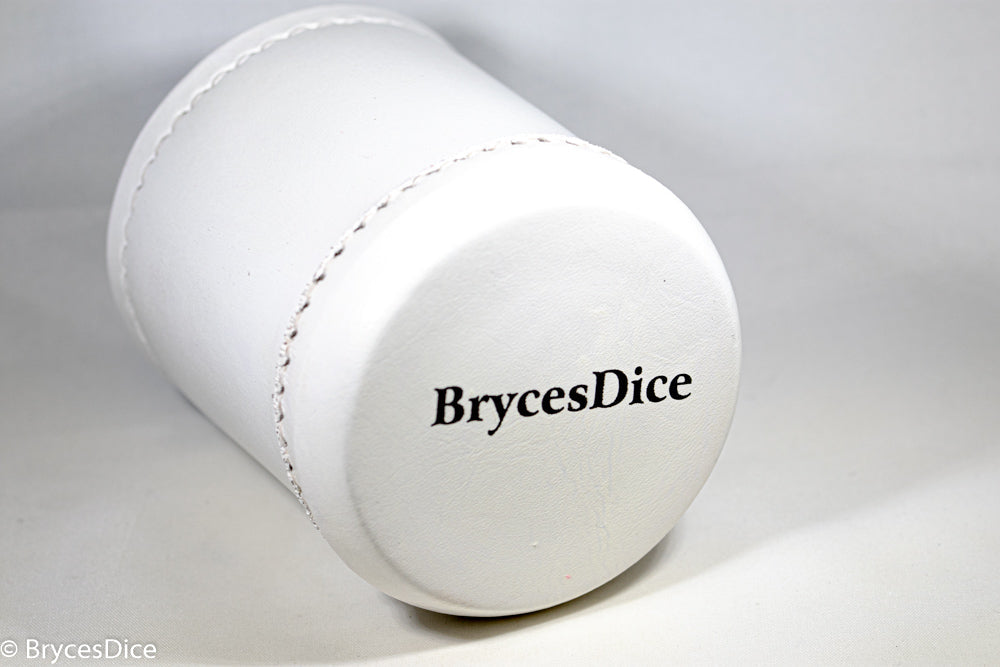 Handmade Leather Dice Cup (White) (Online Only)