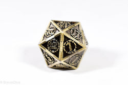 Single d20 Gold Sword Strengthened Metal (Online Only)
