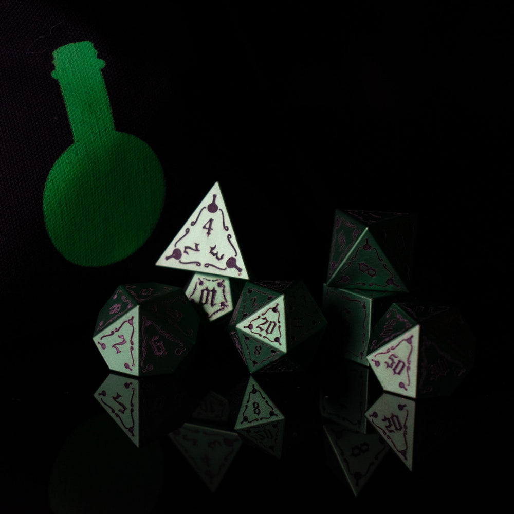 The Mad Scientist Aluminum Metal Dice Set (ONLINE ORDER ONLY)
