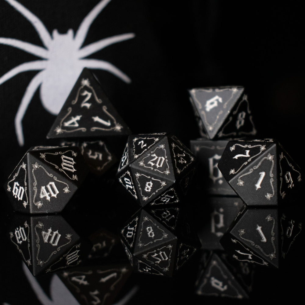 The Spider Aluminum Metal Dice Set (ONLINE ORDER ONLY)