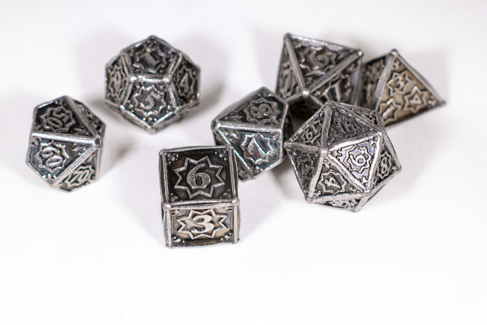 Orion's Silver 7-Dice Metal Set {North Star Dice Collection} (Online Only)