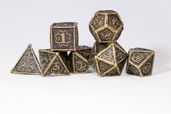 Ancient Gold 7-Dice Metal Set {North Star Dice Collection} (Online Only)