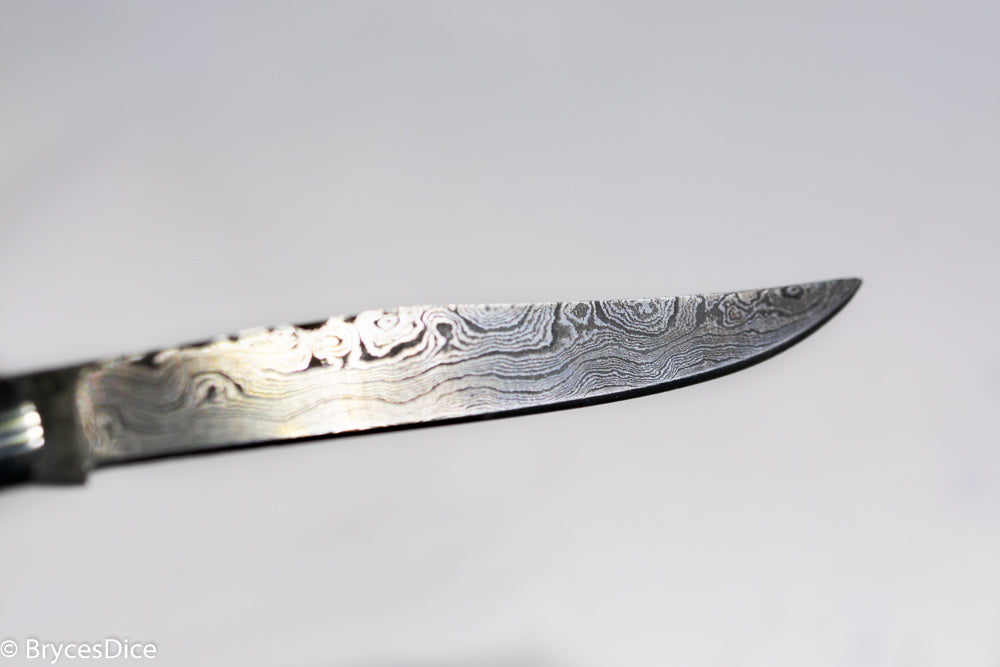 (Black) 9" Damascus Pocket Knife (Online Only)