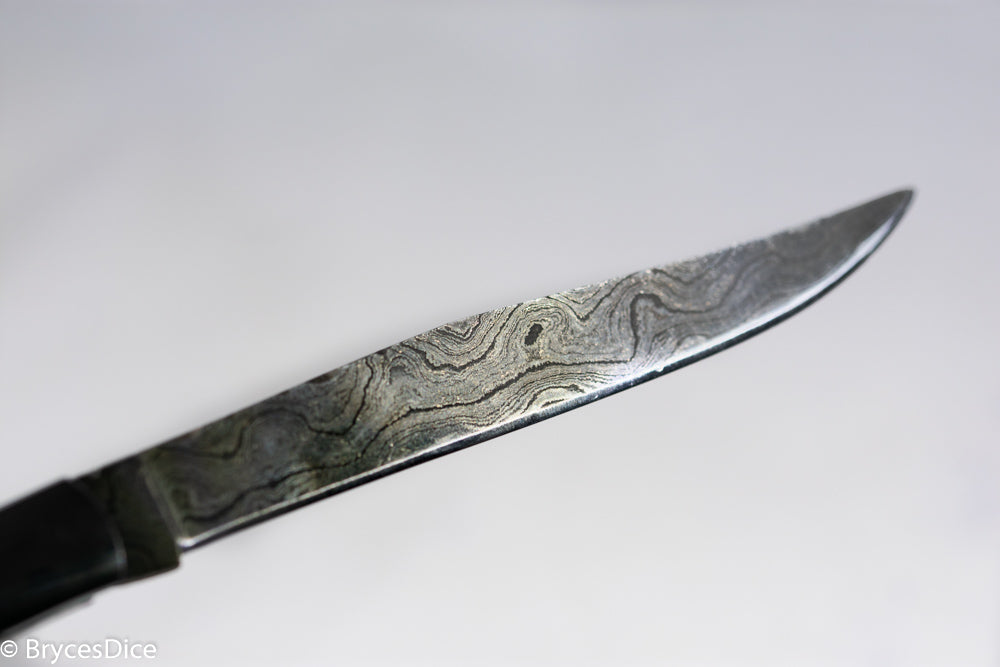 (Green Wood) 9" Damascus Pocket Knife (Online Only)