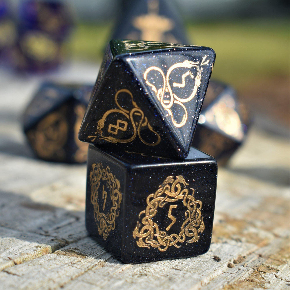 Serpent of Midgard Blue Sandstone Dice Set (ONLINE ORDER ONLY)