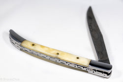 (White Ivory) 9" Damascus Pocket Knife (Online Only)