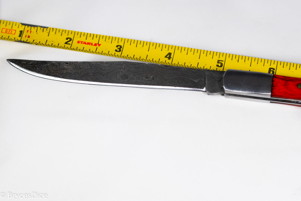 (Black) 9" Damascus Pocket Knife (Online Only)