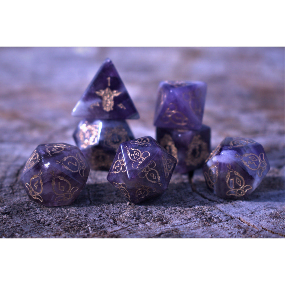 Serpent of Midgard Amethyst Dice Set (ONLINE ORDER ONLY)