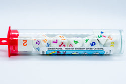 Rainbow Polyhedral Dice 7-Dice Piece Set White w/ Rainbow Color Numbers (Online Only)