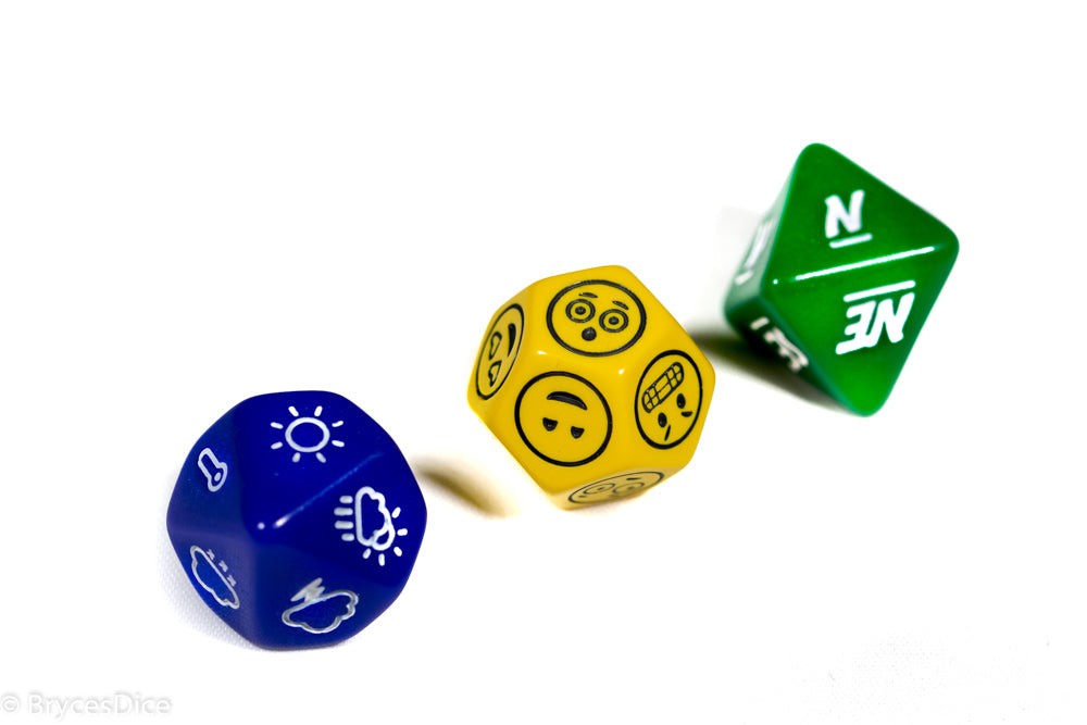 Emotion, Weather, and Direction Dice 3pc Set by Bescon (Online Only)