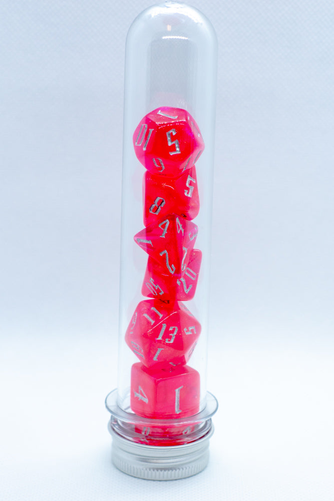 Plastic Dice Tube Vial // Can Hold 7-Dice Set // Test Tube (Online Only)