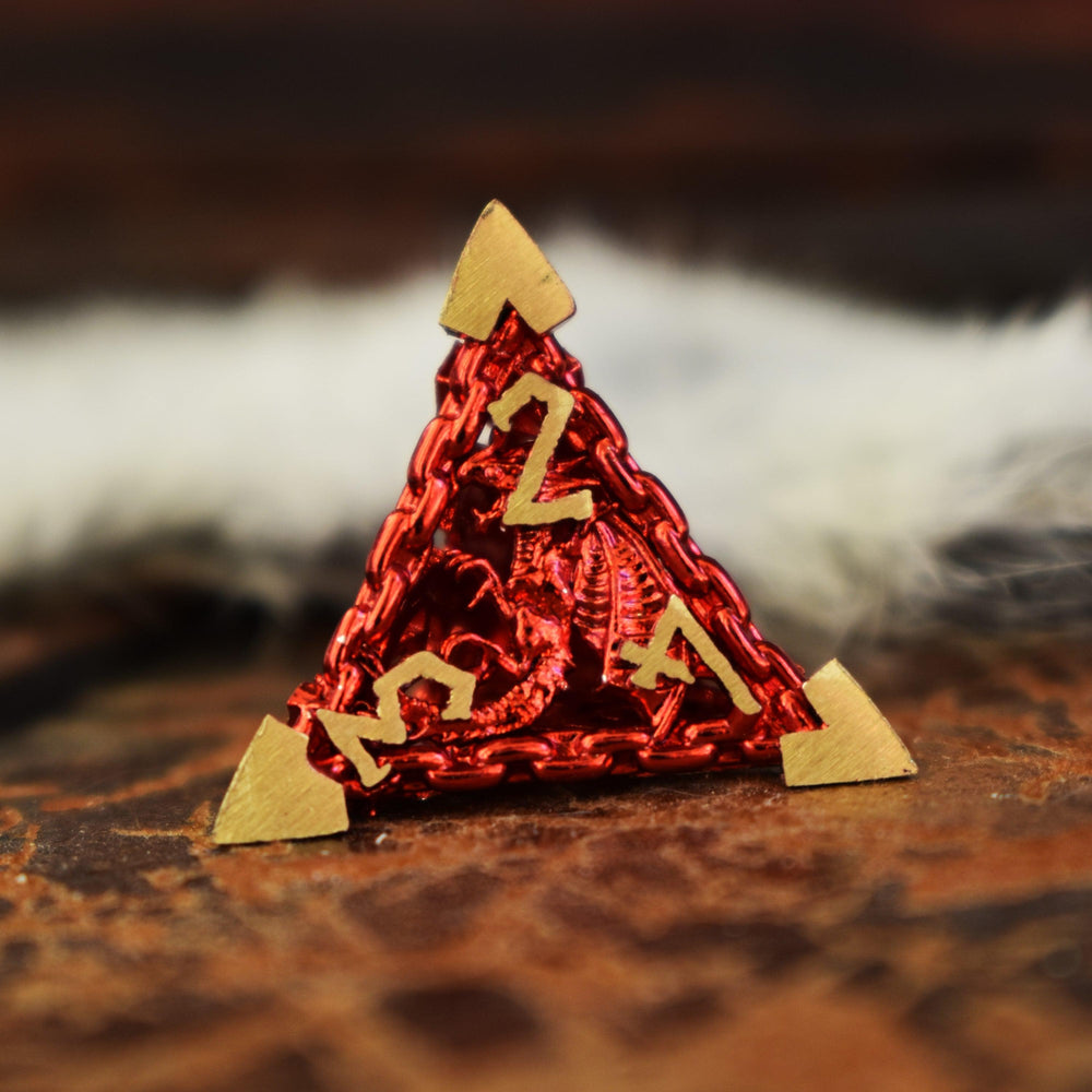 Dragon's Lair Hollow Metal Dice Set - Red (ONLINE ORDER ONLY)