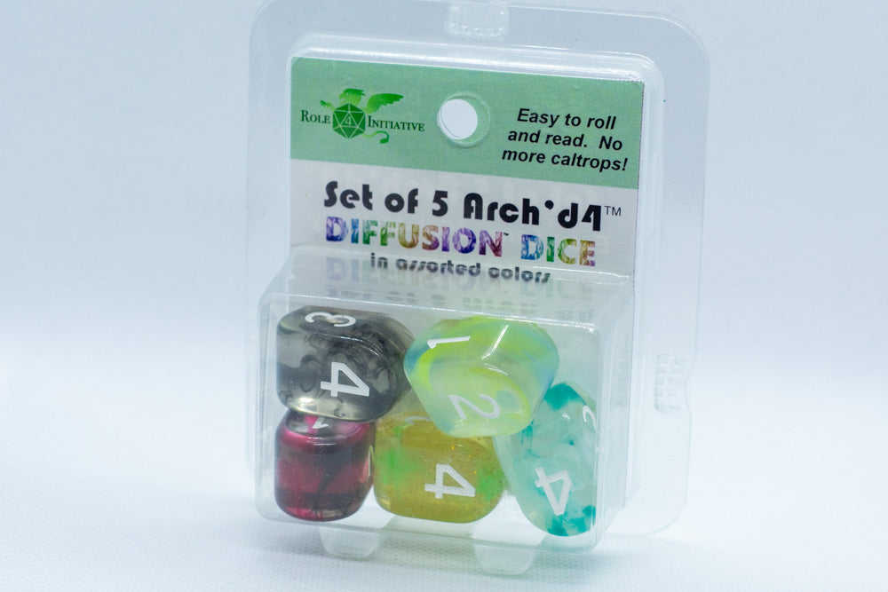 Set of 5 Arch'd4 Diffusion Dice in Assorted Colors by R4I (Online Only)