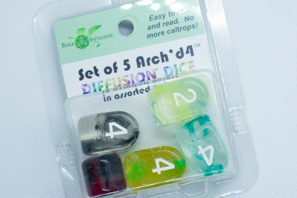 Set of 5 Arch'd4 Diffusion Dice in Assorted Colors by R4I (Online Only)