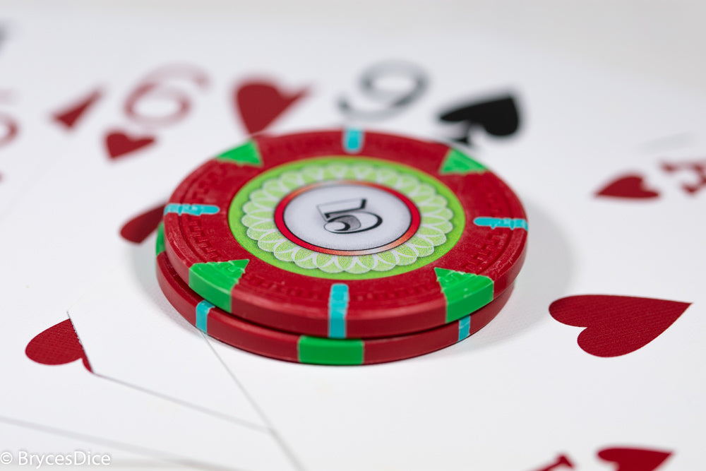 13.5g 'Basic' Poker Chip (5) Red/blue/green [sold by the piece] (Online Only)