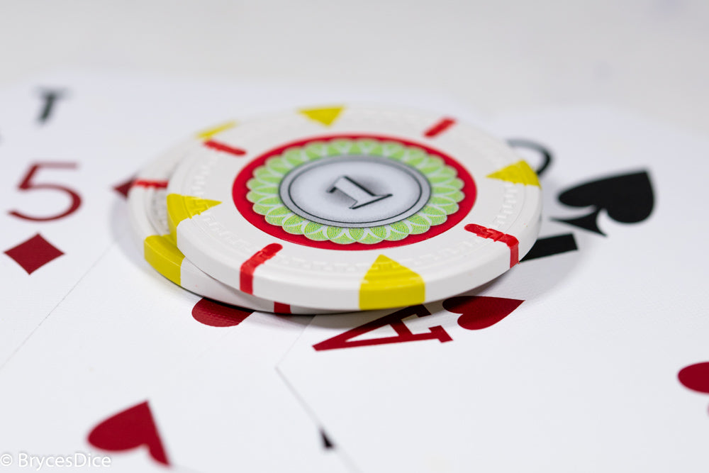 13.5g 'Basic' Poker Chip (1) White/red/yellow (Online Only)