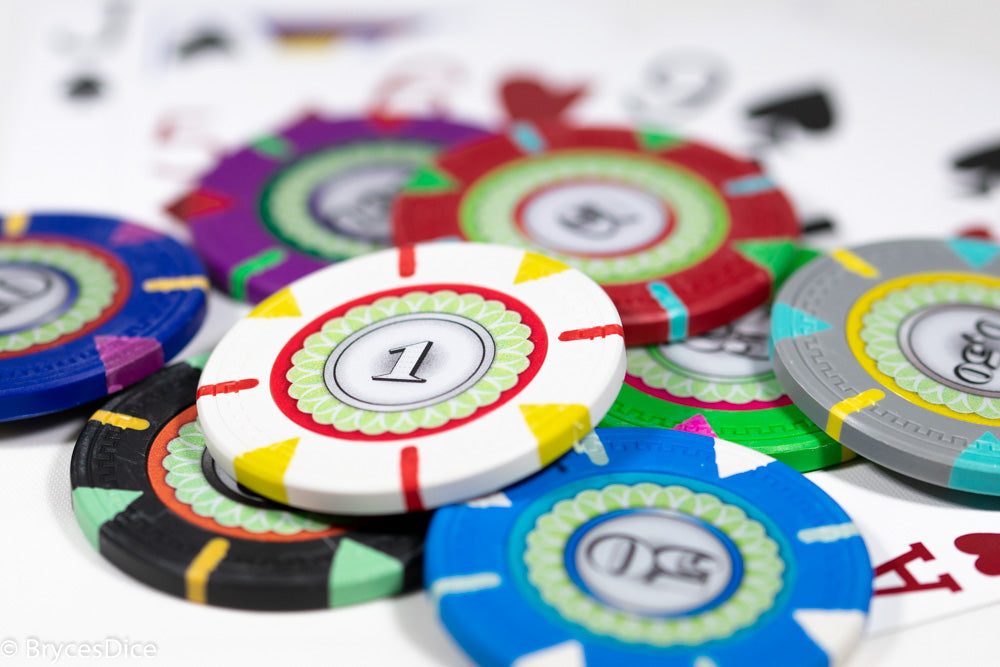 13.5g 'Basic' Poker Chip (5) Red/blue/green [sold by the piece] (Online Only)