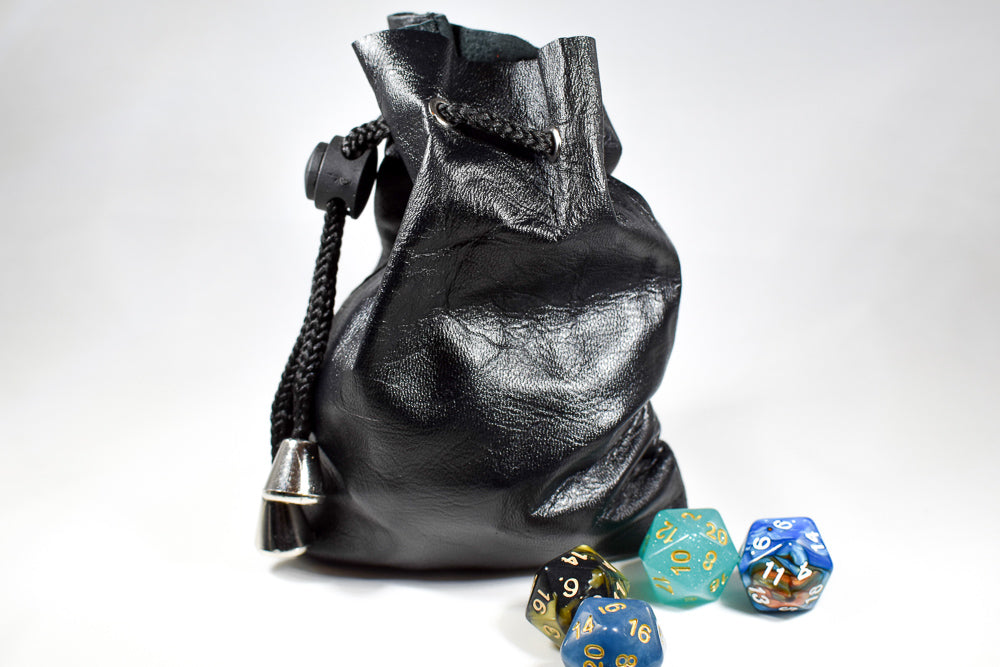 Handmade Leather Dice Bag (Black) (Online Only)