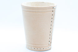 Handmade Leather Dice Cup (Off-White) No Lining white thread Simple (Online Only)