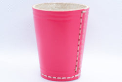Handmade Leather Dice Cup (Pink) No Lining white thread Simple (Online Only)