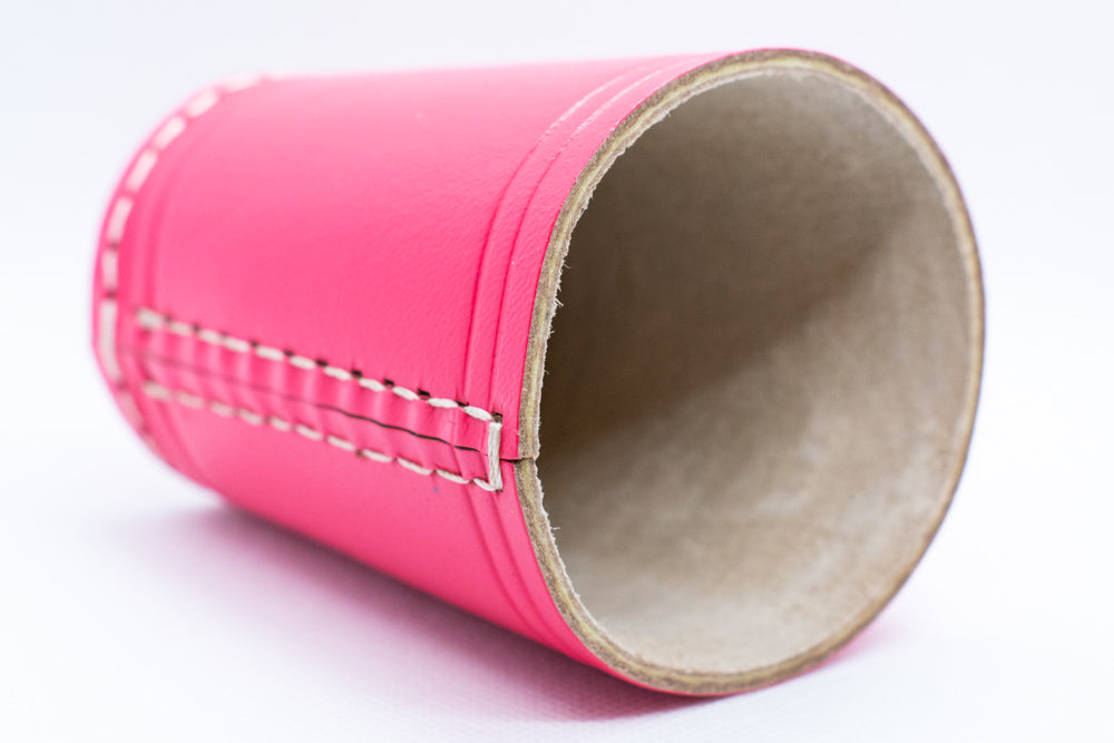 Handmade Leather Dice Cup (Pink) No Lining white thread Simple (Online Only)