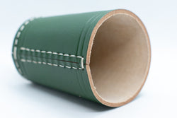 Handmade Leather Dice Cup (Green) No Lining white thread Simple (Online Only)