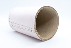Handmade Leather Dice Cup (White) No Lining white thread Simple (Online Only)