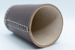 Handmade Leather Dice Cup (Brown) No Lining white thread Simple (Online Only)