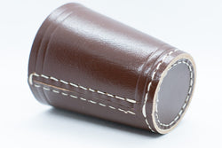 Handmade Leather Dice Cup (Brown) No Lining white thread Simple (Online Only)