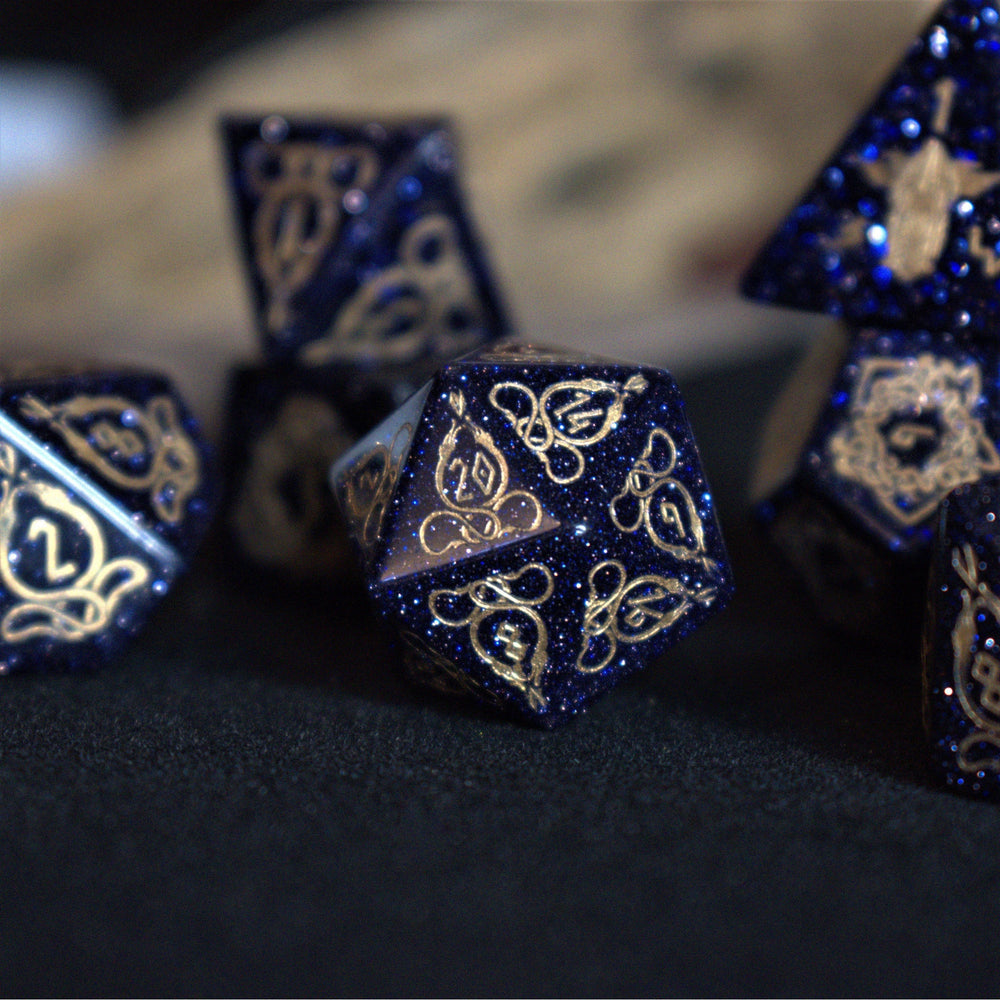 Serpent of Midgard Blue Sandstone Dice Set (ONLINE ORDER ONLY)
