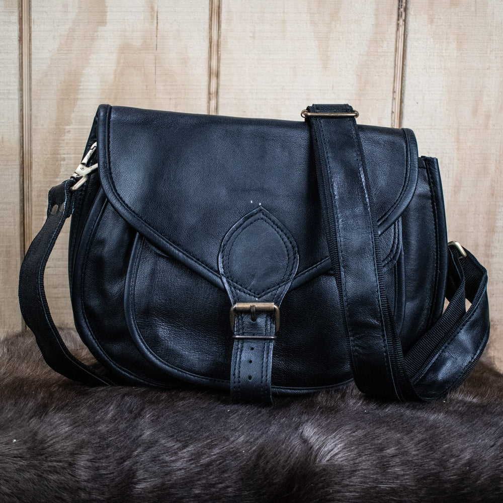 "The Rogue" Leather Satchel - Medium (Black) (ONLINE ORDER ONLY)