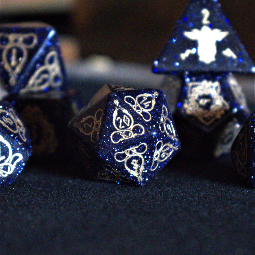 Serpent of Midgard Blue Sandstone Dice Set (ONLINE ORDER ONLY)