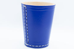 Handmade Leather Dice Cup (Blue) No Lining white thread Simple (Online Only)
