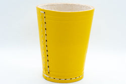 Handmade Leather Dice Cup (Yellow) No Lining white thread Simple (Online Only)