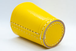 Handmade Leather Dice Cup (Yellow) No Lining white thread Simple (Online Only)