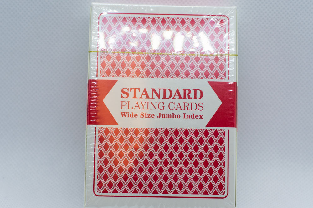 Single Red Deck, Wide Size, Jumbo-Index, Plastic-Coated Playing Cards by Brybelly (Online Only)