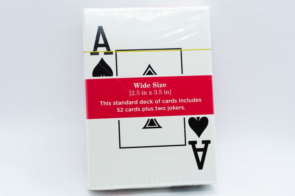 Single Red Deck, Wide Size, Jumbo-Index, Plastic-Coated Playing Cards by Brybelly (Online Only)