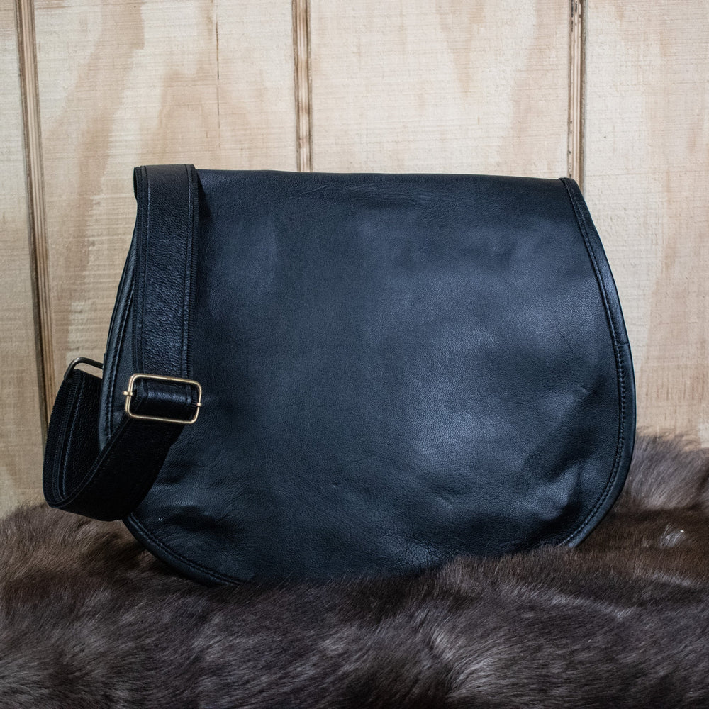 "The Seeker" Leather Satchel - Medium (Black) (ONLINE ORDER ONLY)