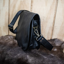 "The Seeker" Leather Satchel - Medium (Black) (ONLINE ORDER ONLY)