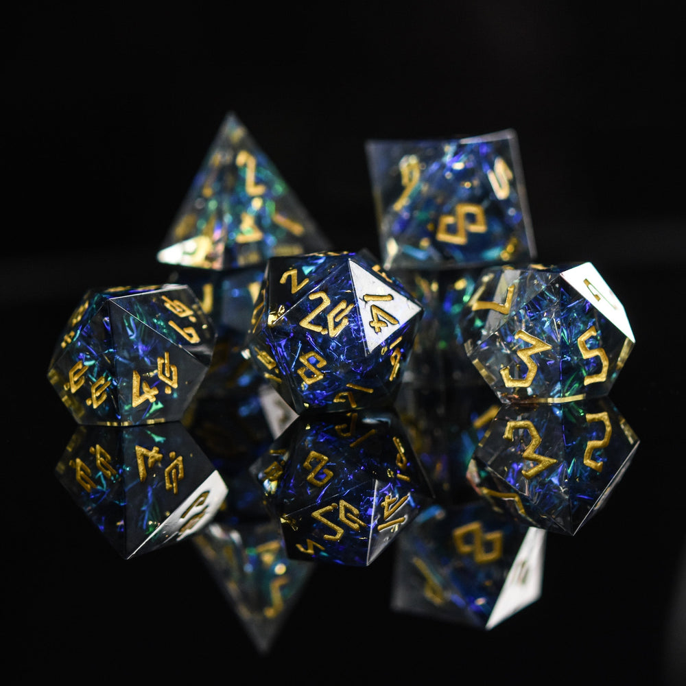 Dark Star Sharp-Edged Resin Dice Set (ONLINE ORDER ONLY)