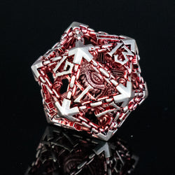 Beholder's Gates Hollow Metal Dice Set - Red and Silver (ONLINE ORDER ONLY)