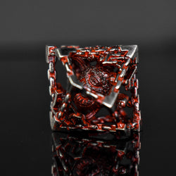 Beholder's Gates Hollow Metal Dice Set - Bloodied Silver (ONLINE ORDER ONLY)