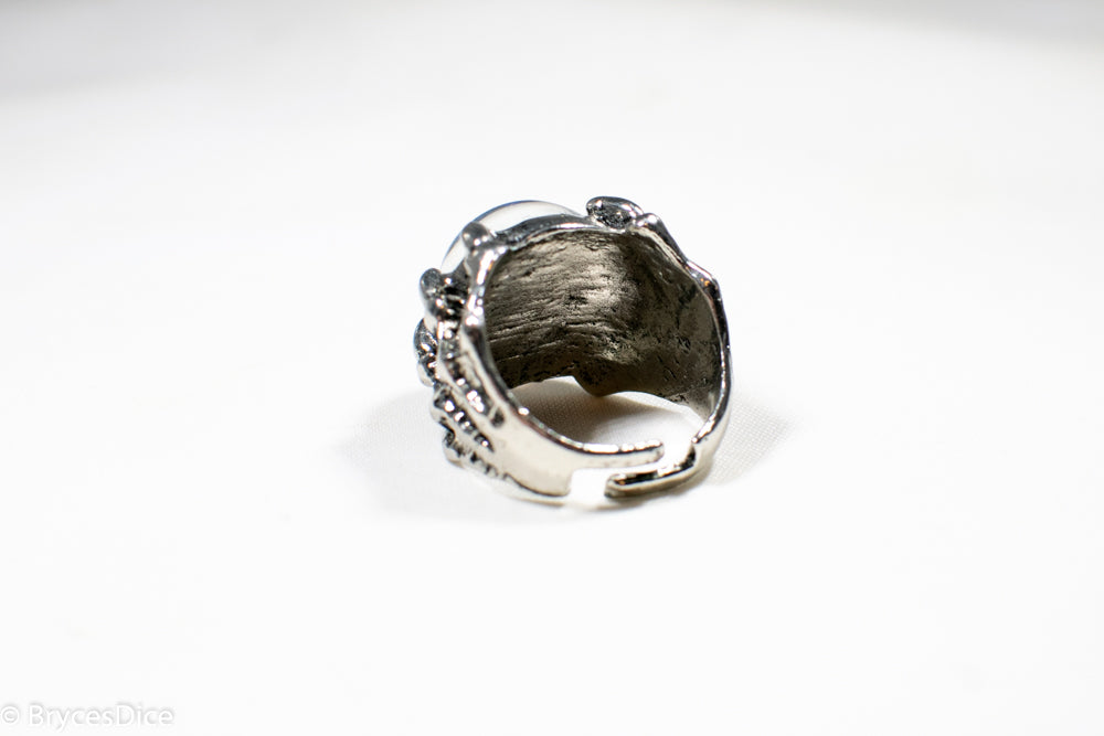 Dragon Eye Ring Silver Metal for Cosplay Game Night Dungeons and Dragons  (purple/blue/red/yellow) (Online Only)